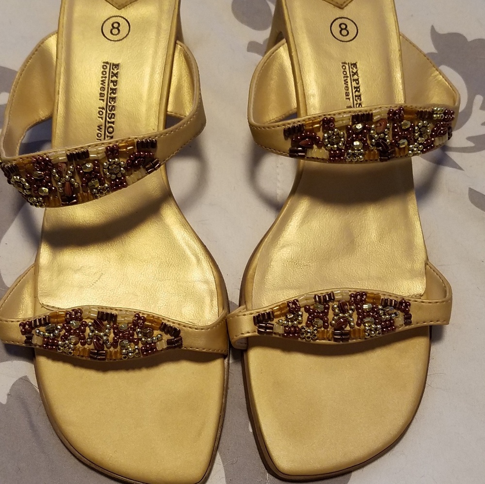 EXPRESSIONS BEADED SANDALS